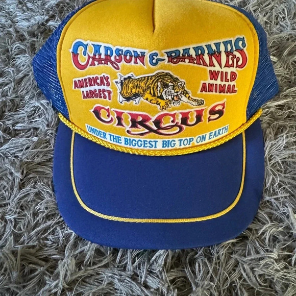 Vintage Carson & Barnes Circus Snapback Blue Mesh Trucker Hat Clowns EUC - Picture 4 of 5